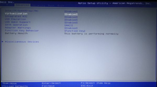 Legacy Bios on Dell Laptop