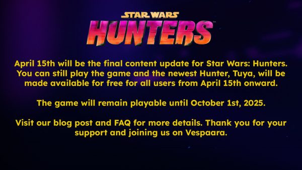 Star Wars: Hunters to Shut Down This Year