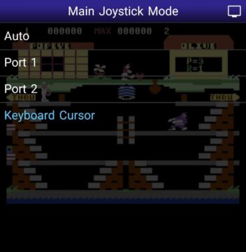 C64emu Main joystick mode