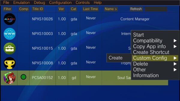 Vita3k per game config