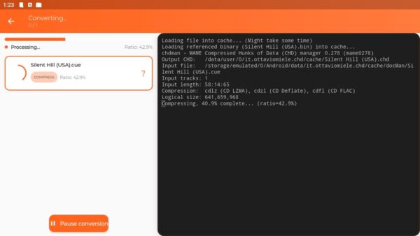 CHDroid converting to CHD