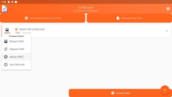 CHDroid Verift the file