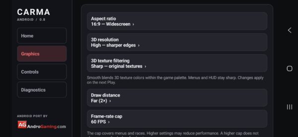 Carmageddon port Launcher options
